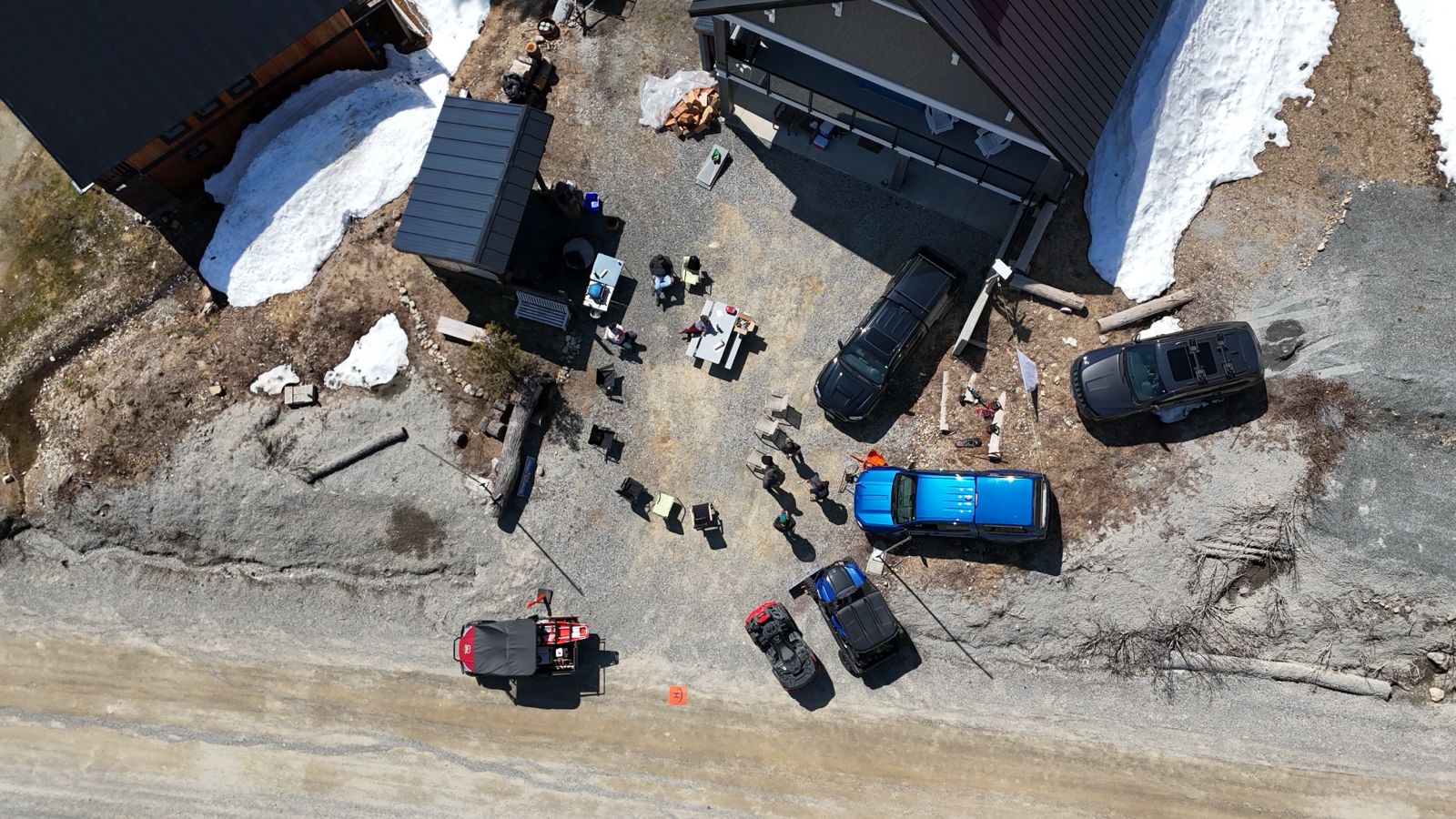 Top-down view of a gathering