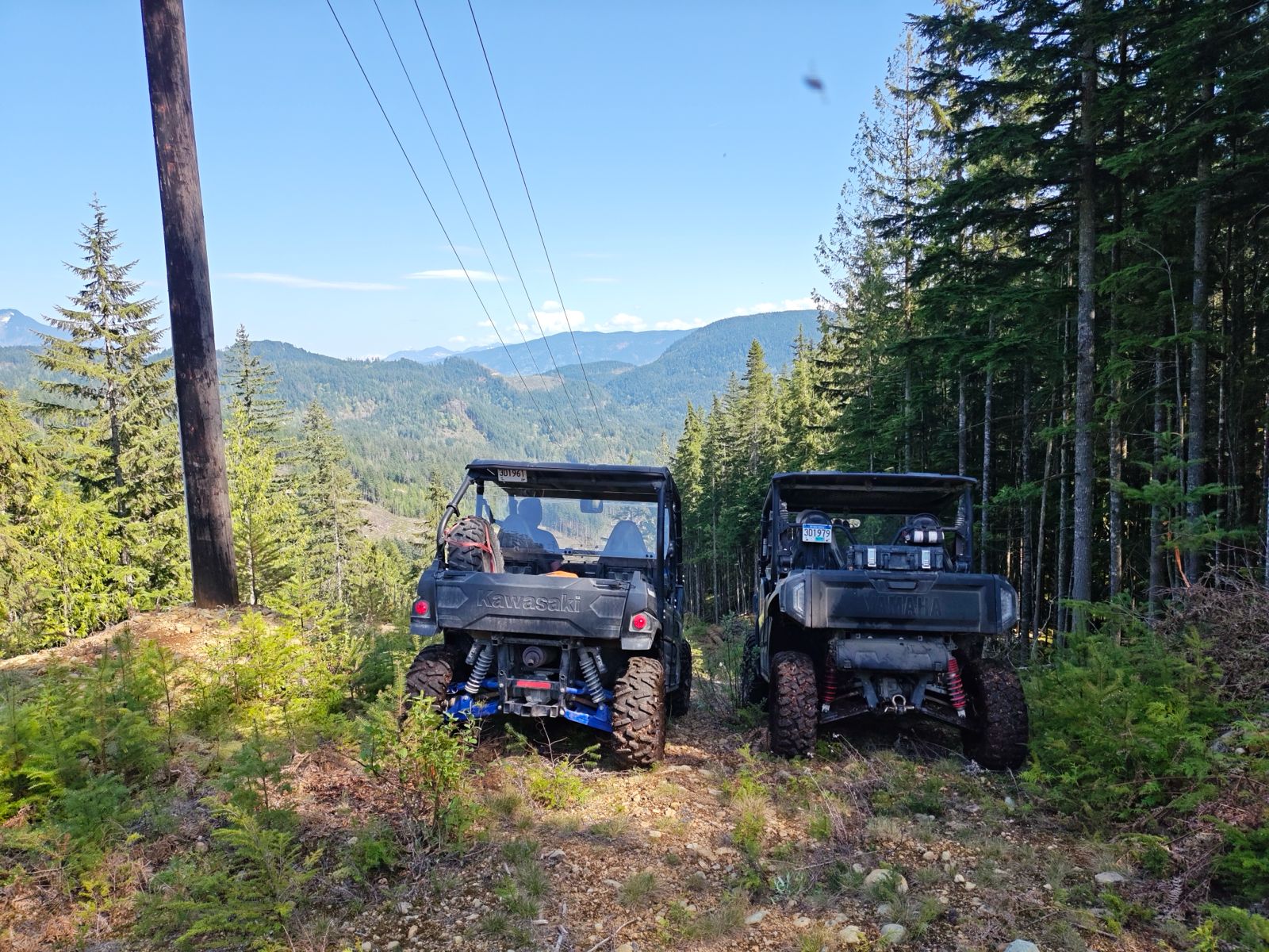 UTVs on a trail